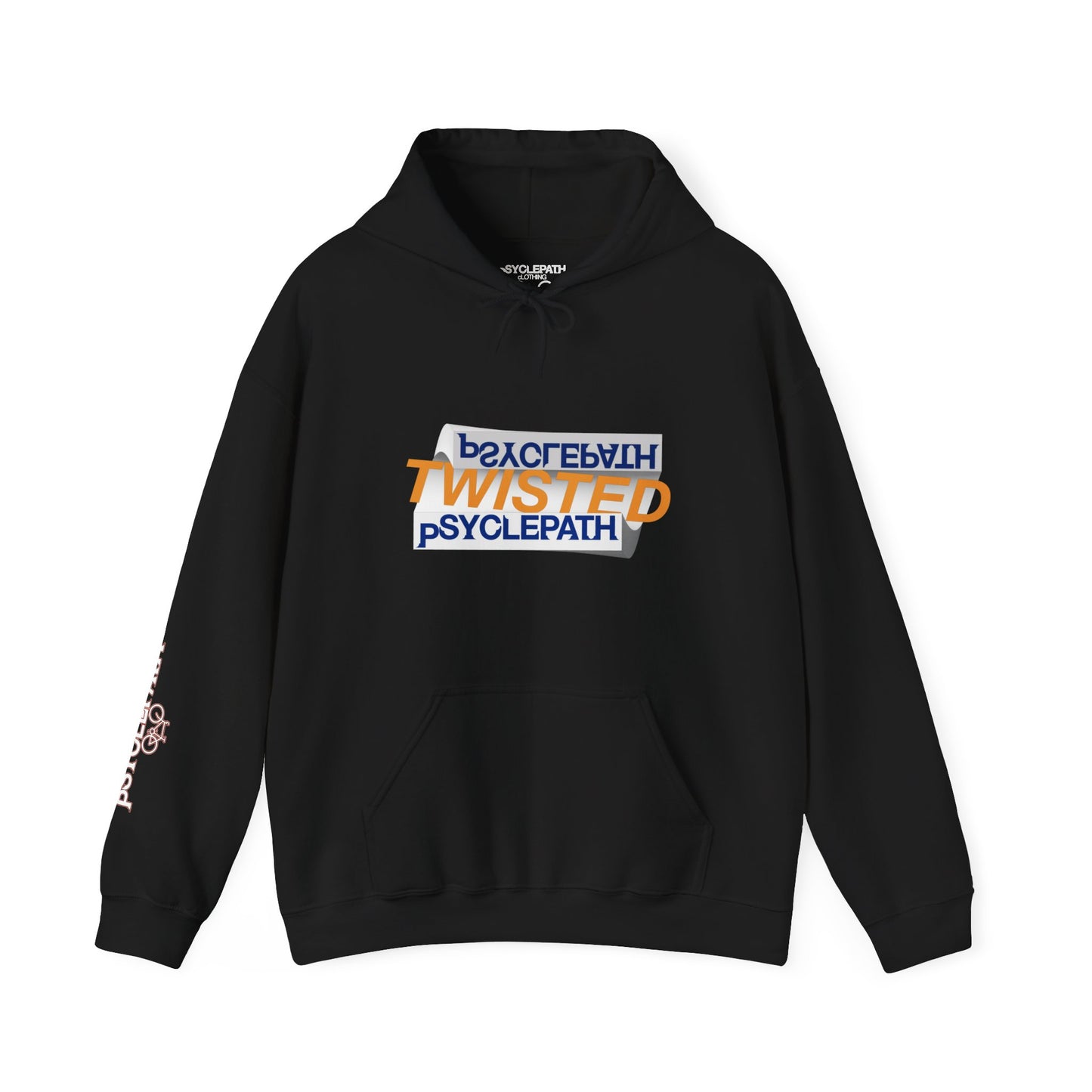 Twisted Psyclepath Navy/Orange Logo Hoodie