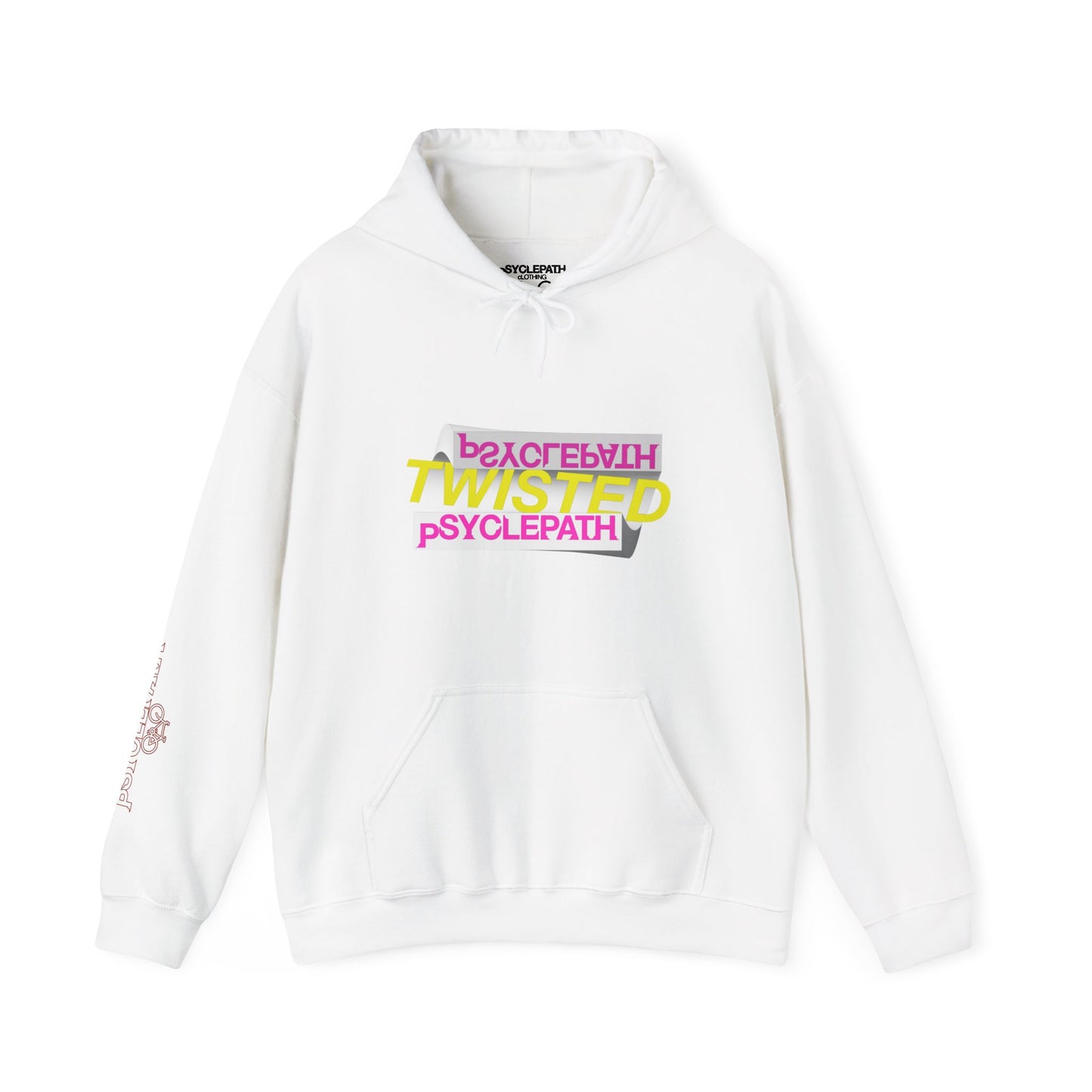 Twisted Psyclepath Pink/Yellow Logo Hoodie