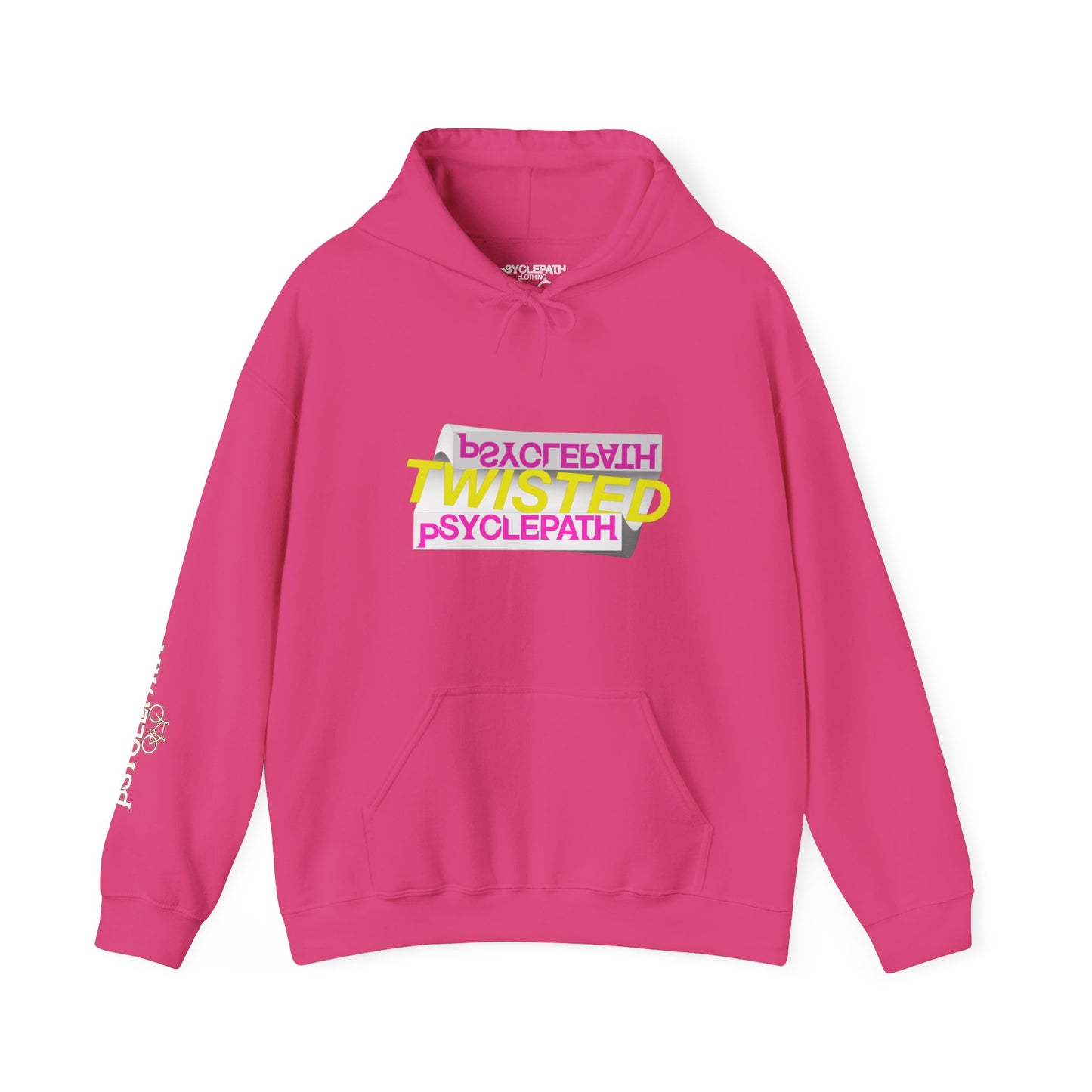 Twisted Psyclepath Pink/Yellow Logo Hoodie